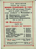 Tract de présentation de la SMEP - Année 1912
La situation de la Société des missions à la veille de la Guerre